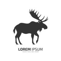 Minimal and abstract logo of moose vector elk icon fur silhouette isolated template design side view