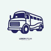 Minimal and abstract logo of bus vector school bus icon student bus silhouette isolated template design dark blue bus