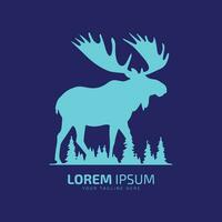 moose logo fur icon deer silhouette vector isolated