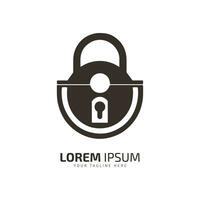 Minimal and abstract logo of lock vector lock icon home lock silhouette isolated template design