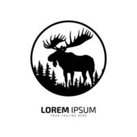 Minimal and abstract logo of moose vector elk icon fur silhouette isolated template