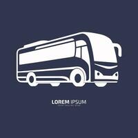 Minimal and abstract logo of bus vector school bus icon student bus silhouette isolated template design on dark blue background