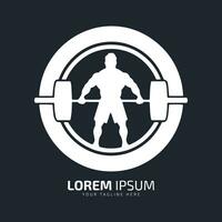 gym logo strong man icon fitness silhouette vector isolated design double circle