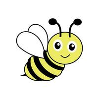 linda dibujos animados abeja. abeja logo. vector ilustración aislado en blanco antecedentes. linda abeja dibujos animados en blanco antecedentes. vector ilustración eps10