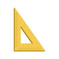 ruler school supply icon vector illustration design graphic flat style yellow color. Flat illustration of ruler vector icon for web design. math stuff. education