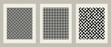 Minimalistic bauhaus posters with different geometric elements vector