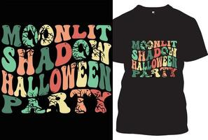 Moonlit shadow Halloween party- t shirt design vector