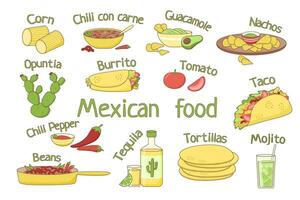 Set of Mexican food vector