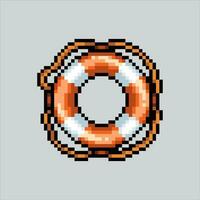 Pixel art illustration Lifebuoy. Pixelated lifebuoy. Ocean lifebuoy icon pixelated for the pixel art game and icon for website and video game. old school retro. vector