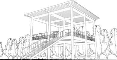 3D illustration of building project vector