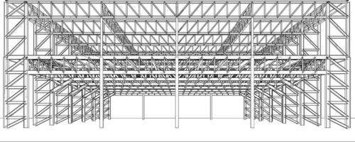 3D illustration of building structure vector