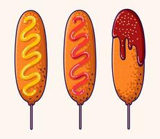 Corndog Food Vector Illustration