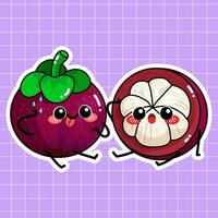 Mangosteen Fruit Vector Illustration