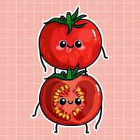 ilustración vegetal de tomate vector