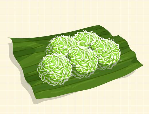 Klepon Indonesian Food Vector Illustration