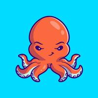 Cute Octopus Cartoon Vector Icon Illustration. Animal Nature  Icon Concept Isolated Premium Vector. Flat Cartoon Style