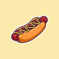 Ilustración de vector de comida de perrito caliente