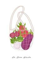 Zero Waste Reusable Bag Illustration vector