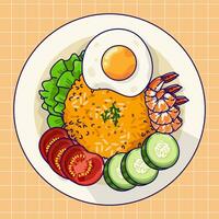 Fried Rice Vector Illustration