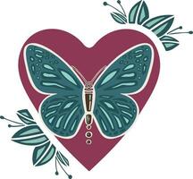 Beautiful colored ethnic love butterflies are hand drawn vector