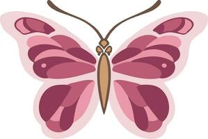 tender pink spring butterfly moth symbol, illustration vector