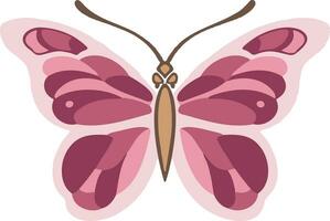 tender pink spring butterfly moth symbol, illustration vector