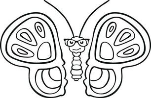 linear butterfly monochrome cartoon style   illustration vector