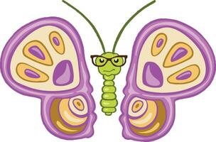 mariposa brillante de colores infantil dibujos animados estilo ilustración vector