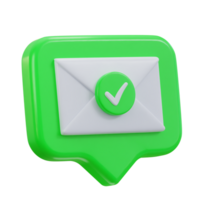 Mail message or envelope icon in 3d speech bubble icon png