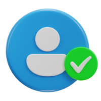 3d user verified icon illustration png