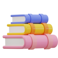 stack of colorful books education 3d icon png