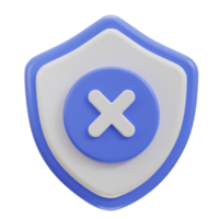 Shield with security error icon png