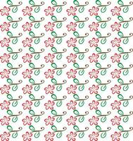 Geometric floral set of seamless patterns. White and black vector backgrounds. Simple illustrations.