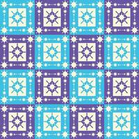 sky blue purple traditional color nordic snowflake square shape vector