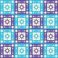 sky blue purple traditional color nordic snowflake square shape vector