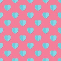 sky blue paper hearts shape seamless pattern background vector