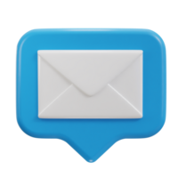 Mail message or envelope icon in 3d speech bubble icon png