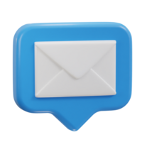 Mail message or envelope icon in 3d speech bubble icon png