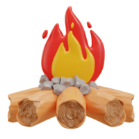 3d bonfire icon illustration png