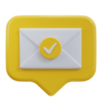 Mail message or envelope icon in 3d speech bubble icon png