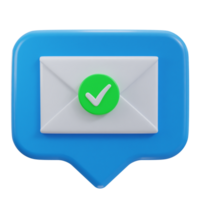 3d verified email message icon png