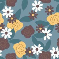 Abstract flat hand draw floral pattern background. Vector. vector