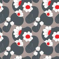 Abstract flat hand draw floral pattern background. Vector. vector