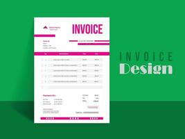 Invoice Design. Business invoice form template. money bills or pricelist and payment agreement design templates. vector