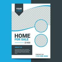 Modern brochure and home sale flyer design template, corporate real estate flyer design vector