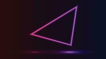 triangle neon frame design, neon triangle vector