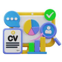 3d cv, resume job vacancy icon png