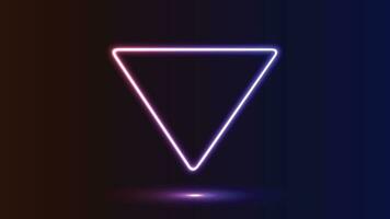 abstract background design with neon triangle frame, neon triangle effect vector