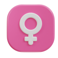 3d female symbol icon illustration png