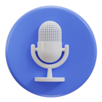 3d podcast microfone ícone png